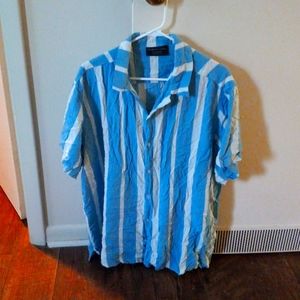 Men's blue striped button down